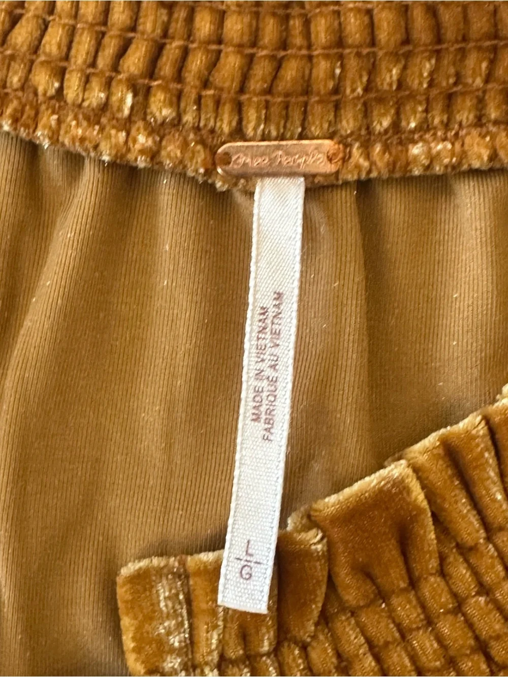 FREE PEOPLE Terese Velvet Top in Pumpkin Pie size L